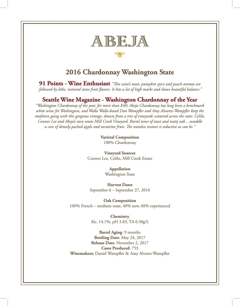 Chardonnay, Abeja 