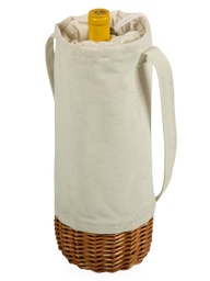 [901024] Malbec Insulated Canvas &amp; Willow Bottle Basket