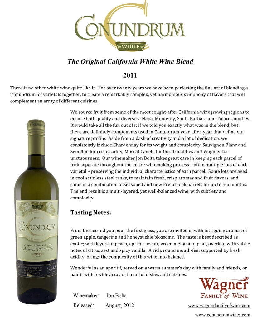 Conundrum White Blend, Conundrum