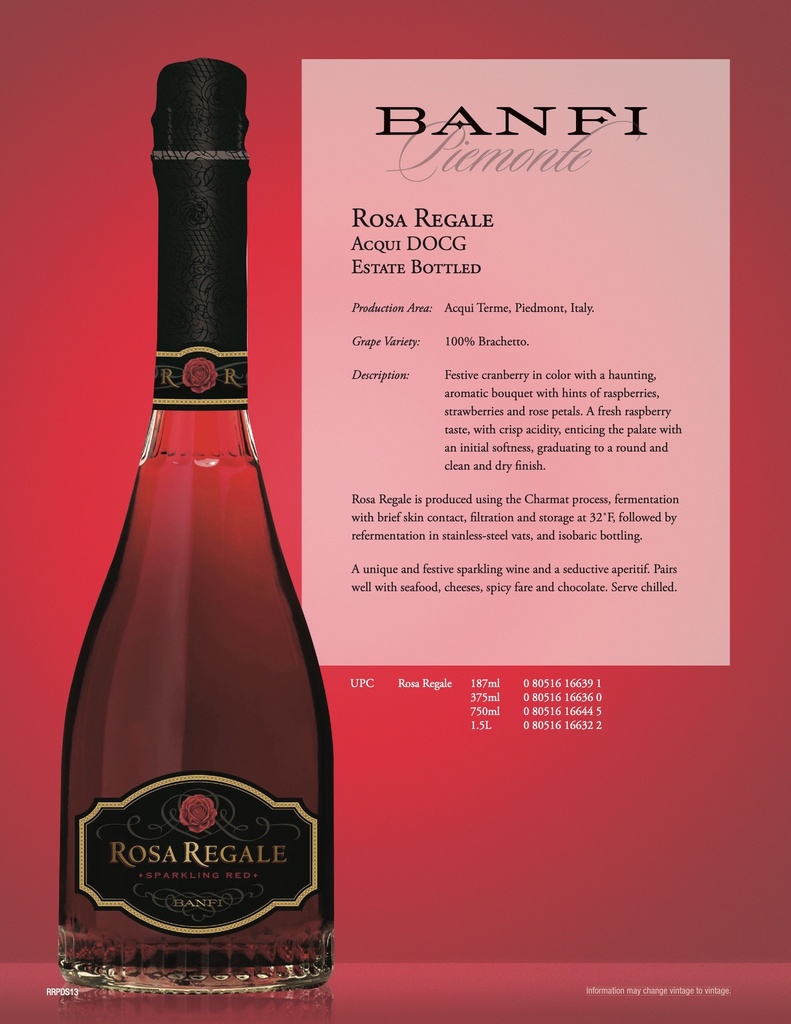 Rosa Regale Brachetto D'Acqui, Castello Banfi 