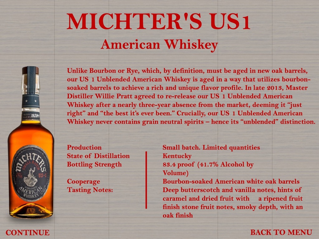 Small Batch American Whiskey , Michter's Distillery 