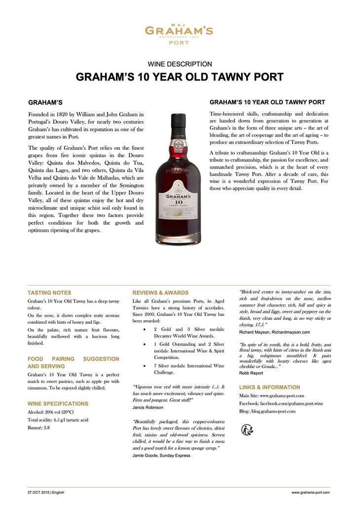 Tawny 10 Year Old Port, Grahams