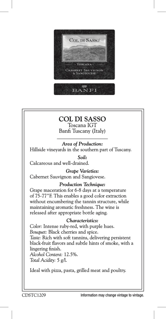 Col di Sasso Blend, Castello Banfi 