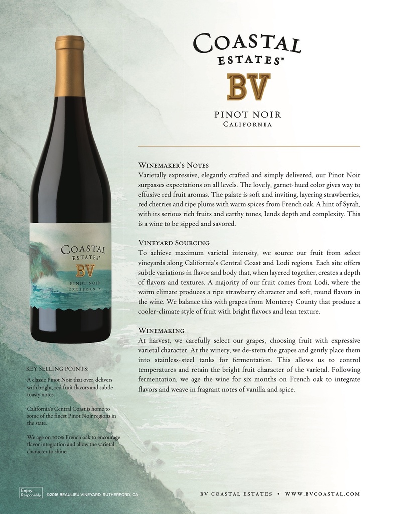 Coastal Pinot Noir, Beaulieu Vineyard 