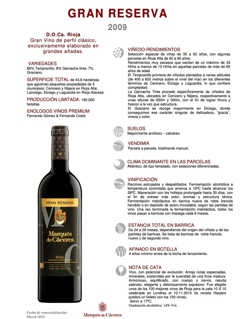 Vinho Gaudium Marques de Caceres 750ml - 2014 na Bebida Online
