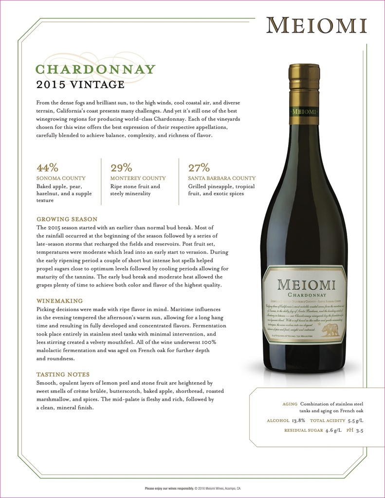 Chardonnay Meiomi, Meiomi