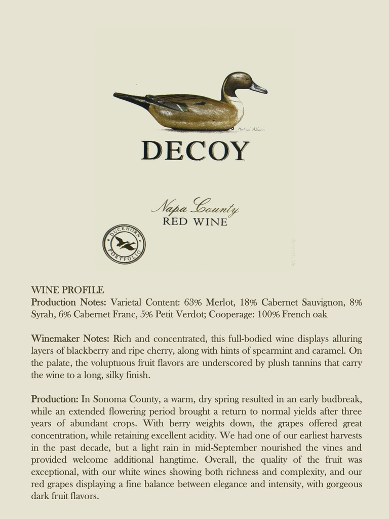 Decoy Sonoma Red Blend, Duckhorn 