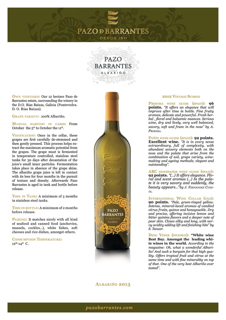 Pazo de Barrantes Albariño, Marques de Murrieta