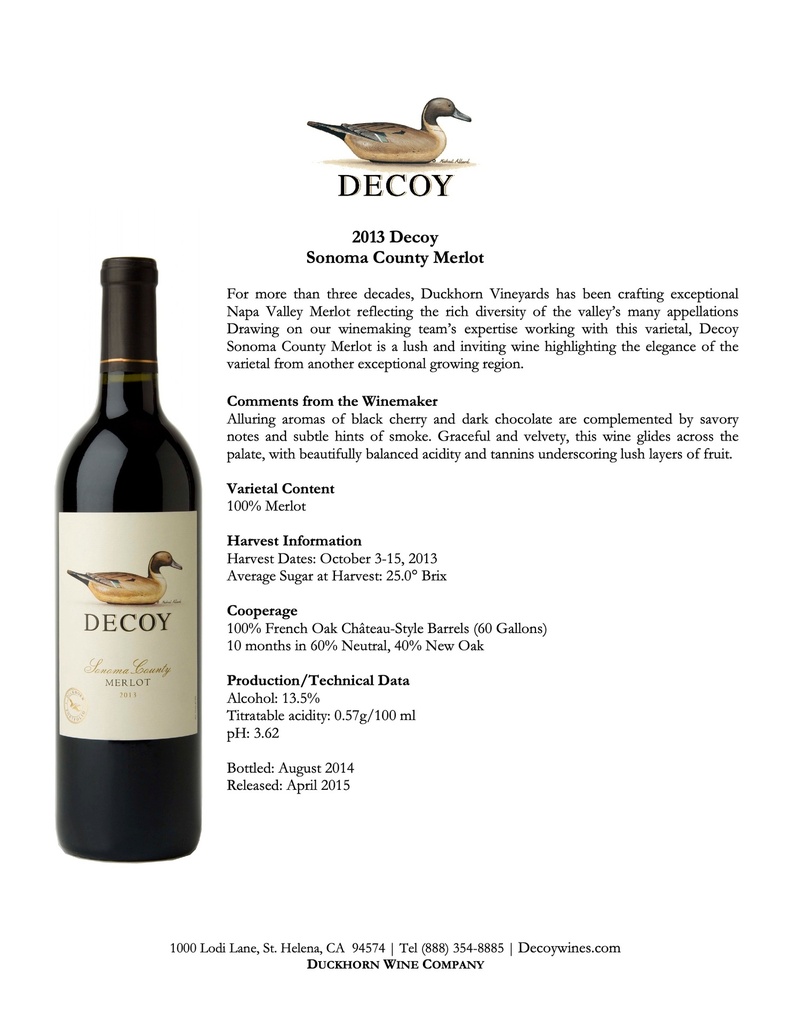 Decoy Sonoma Merlot, Duckhorn 