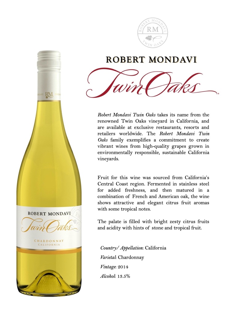 Chardonnay Twin Oaks, Robert Mondavi Twin Oak