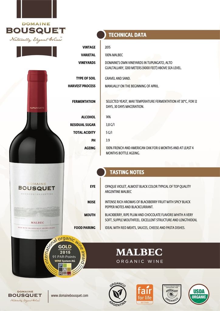 Malbec, Domaine Bousquet