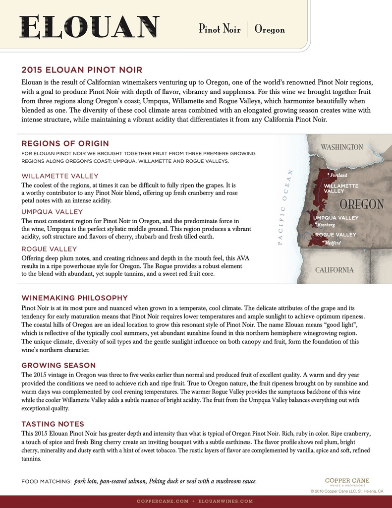 Elouan Pinot Noir, Elouan Wines