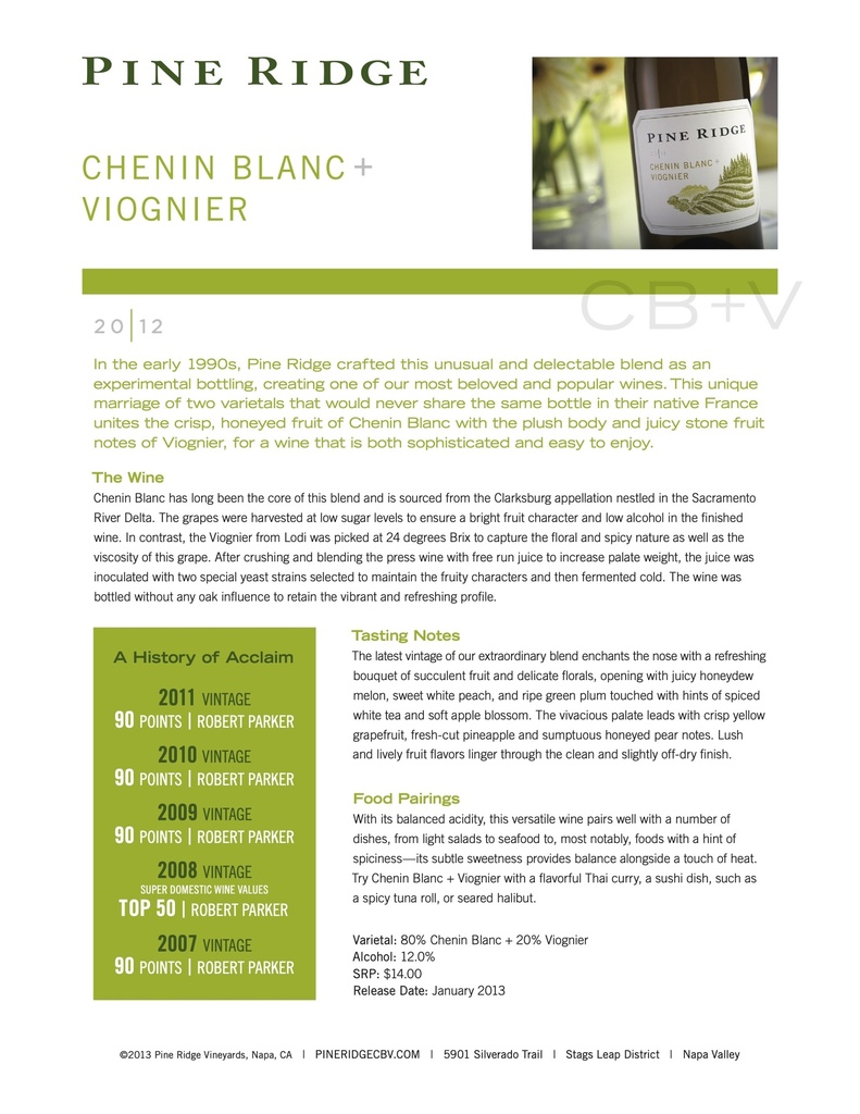 Chenin Blanc-Viognier, Pine Ridge
