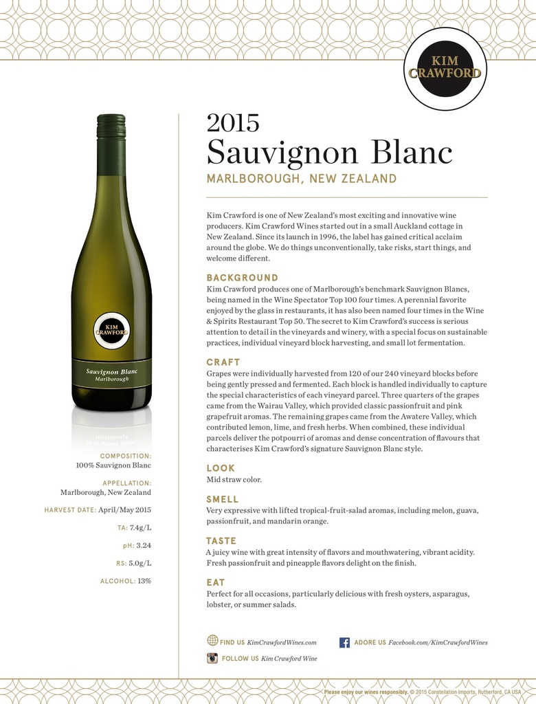 Sauvignon Blanc, Kim Crawford DI