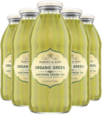 Organic Green Bottled Iced Tea, Harney &amp; Sons (6 Pack)