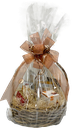 Gift Basket with Cheeses, Chocolates, Nuts, Olives, etc. (3 Bottles max.)