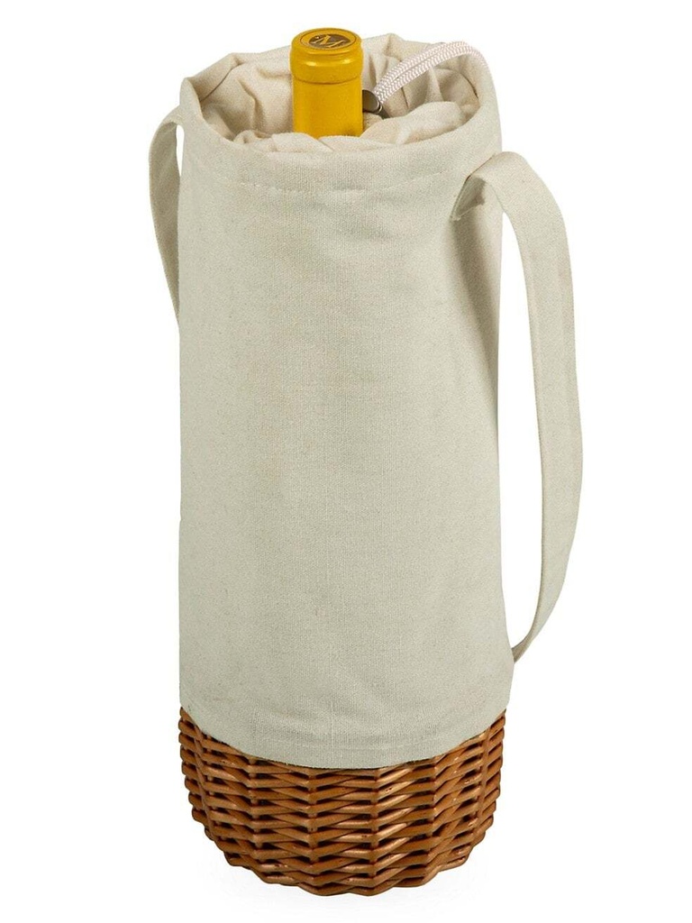 Malbec Insulated Canvas &amp; Willow Bottle Basket