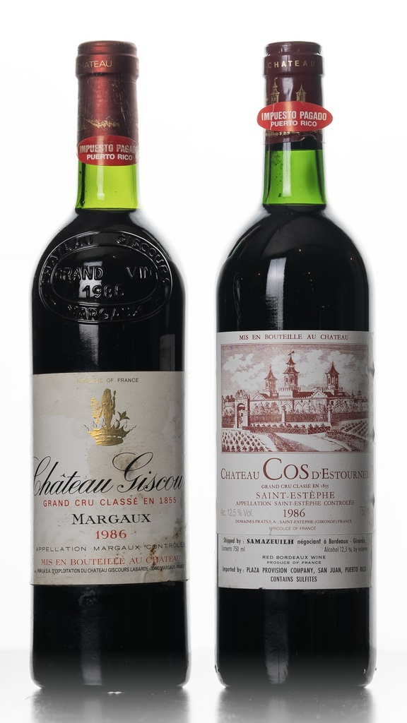 Chateau Giscours, Margaux, Chateau Cos D'Estournel, Saint Estephe (1986)
