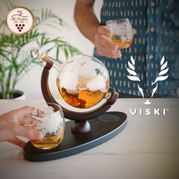 [900064] Viski Globe Decanter &amp; Whiskey Tumblers Set